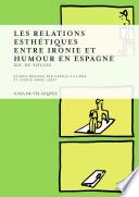 libro Les Relations Esthétiques Entre Ironie Et Humour En Espagne